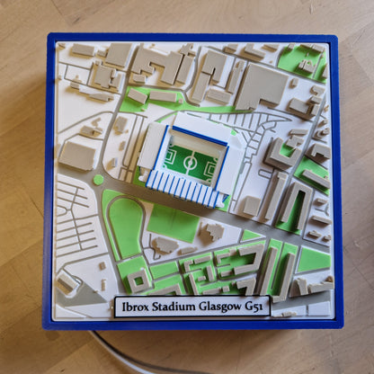 Glowmento Ibrox Stadium 3D map light front view